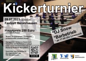 Kickerturnier - Unterstützung TSV Jugend @ Volksfest Beratzhausen